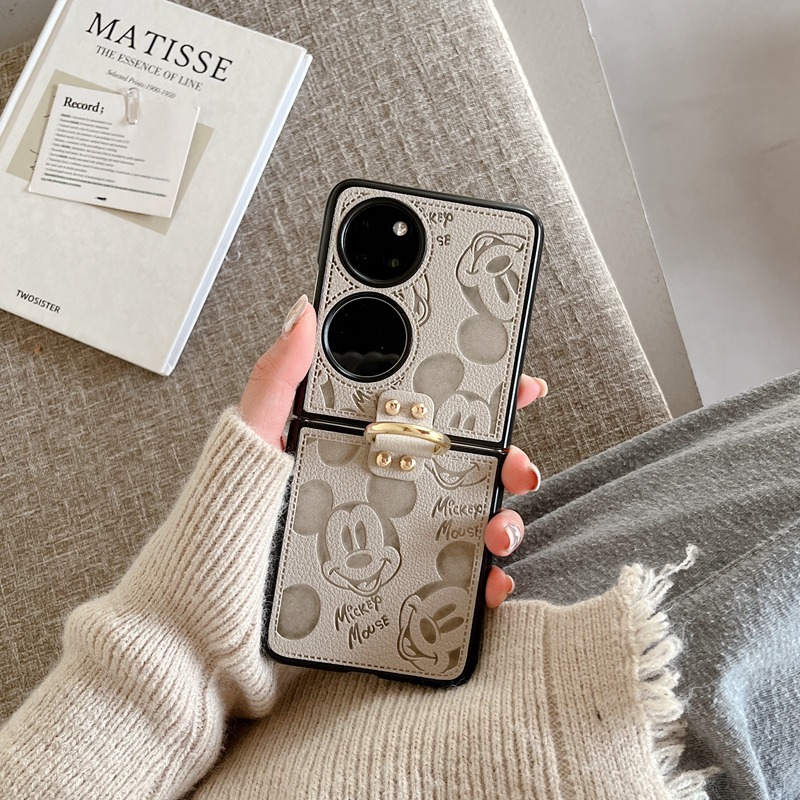 适用华为pockte2皮卡通指环扣壳