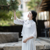 白色雪纺衫 女夏季 2025新款 短款 区 立领罩衫 上衣小衫 99元