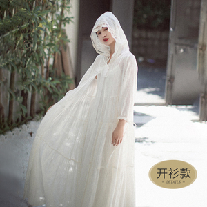 【现货】沙滩连帽斗篷裙2025夏季新款气质长裙天丝连衣裙女