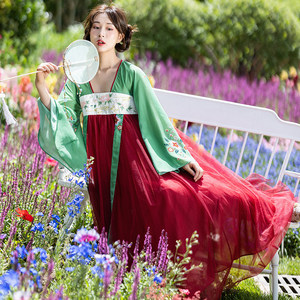 现货【醉绾青丝】改良汉服襦裙女夏季2026新款雪纺连衣裙刺绣长裙