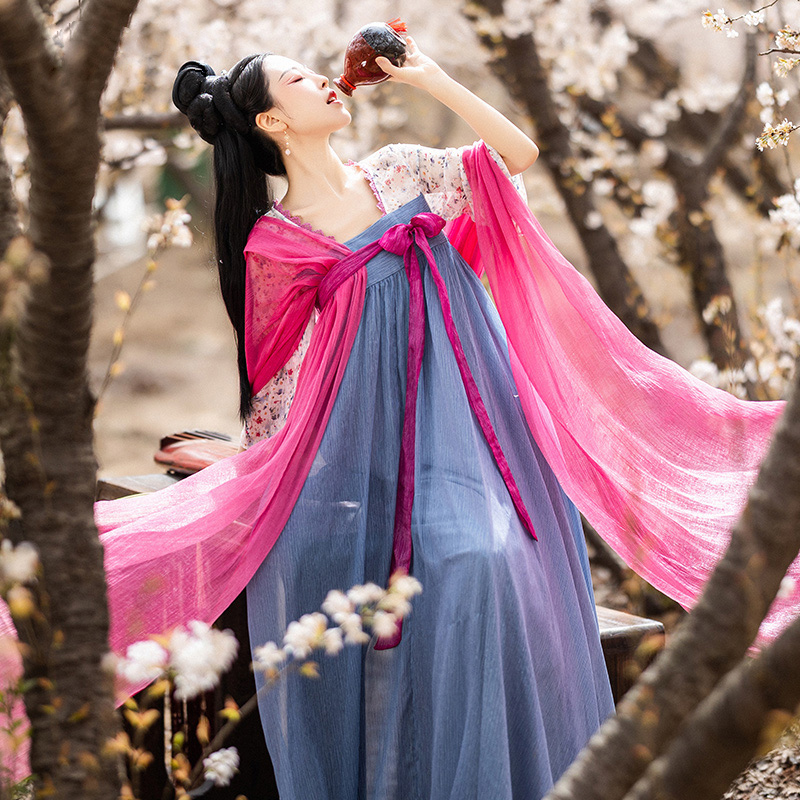 唐制汉服改良版齐胸襦裙女夏季
