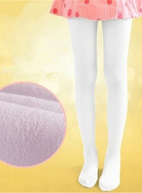 秋冬儿童加绒800D芭蕾舞白色连裤袜专业儿童舞蹈袜抗起球保暖袜子