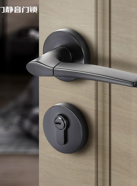 名门静音门锁室内卧室房间锁家用通用锁具木门金色美式分体门把手