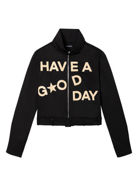 SOFITTE 25AW拼皮标语夹克女短款机车外套宽松显瘦潮酷上衣秋冬