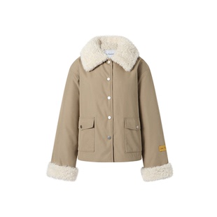 百搭 卡其色拼接毛外套时尚 JAC FLEURANT2025秋冬新品