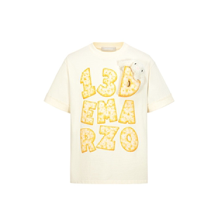 高级感棉质宽松百搭T恤 饼干插画印花圆领短袖 13DE MARZO男女同款