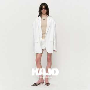KAJO老钱男友风高级质感天丝廓形西装 休闲气质25AW018 外套时尚