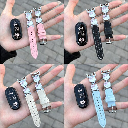 适用苹果Kitty凯蒂 猫小米8/9pro闺蜜表带10nfc 表带红米watch456