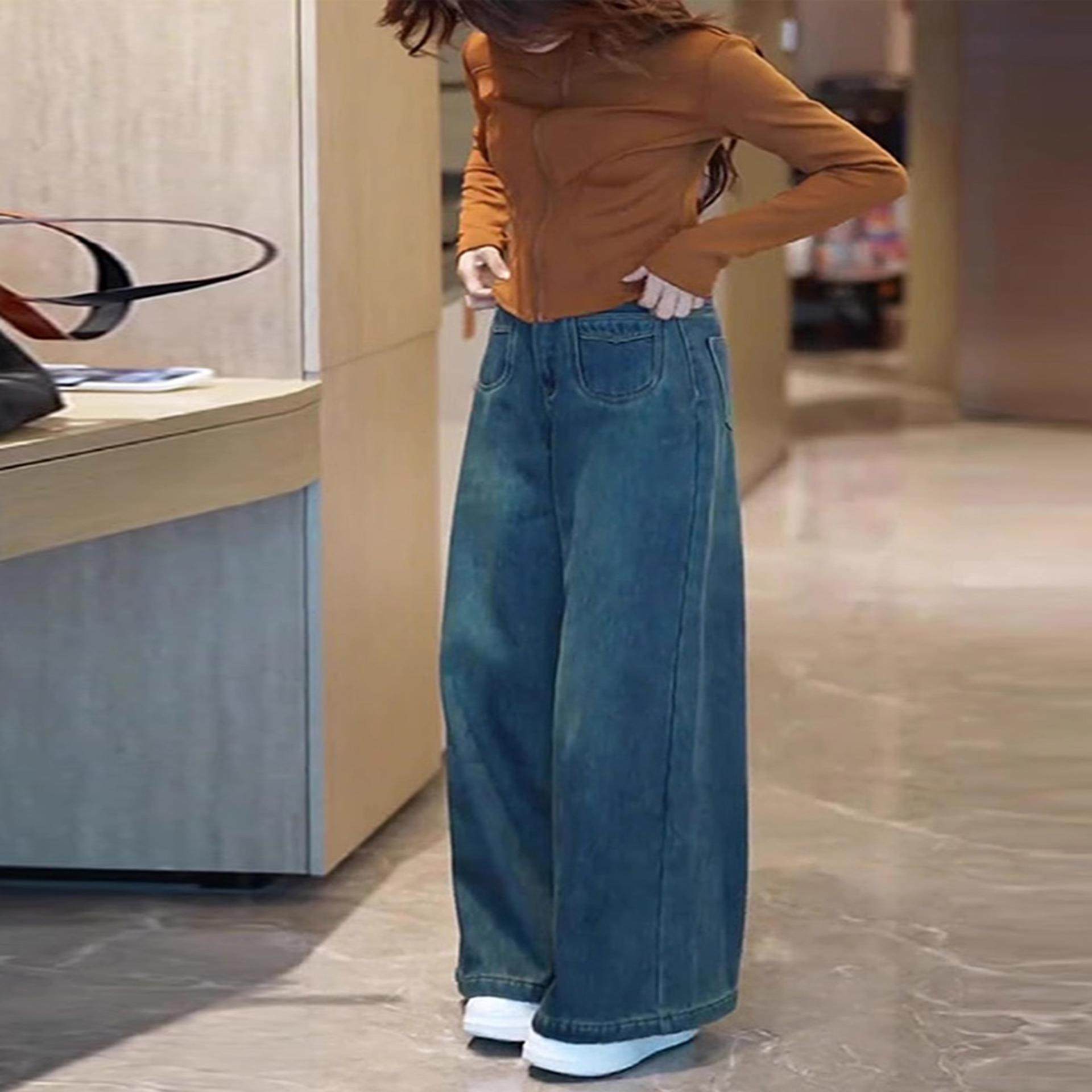 加绒加厚直筒牛仔裤女秋冬新款大码胖mm梨型身材高腰显瘦阔腿裤子,女装/女士精品,大码裤装,淘宝优惠券,粉丝福利购,淘宝优惠卷