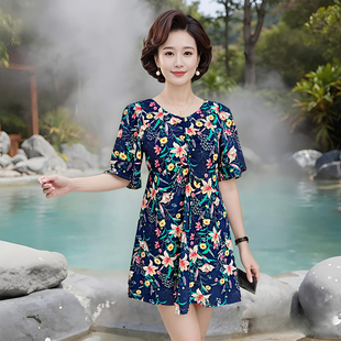 连体游泳装 妈妈款 大码 泳衣女士遮肚显瘦保守连体中老年泡温泉新款