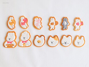 送3连圆形圣诞日本minne小猫抱鱼小鸟小兔饼干印章切模烘焙模具