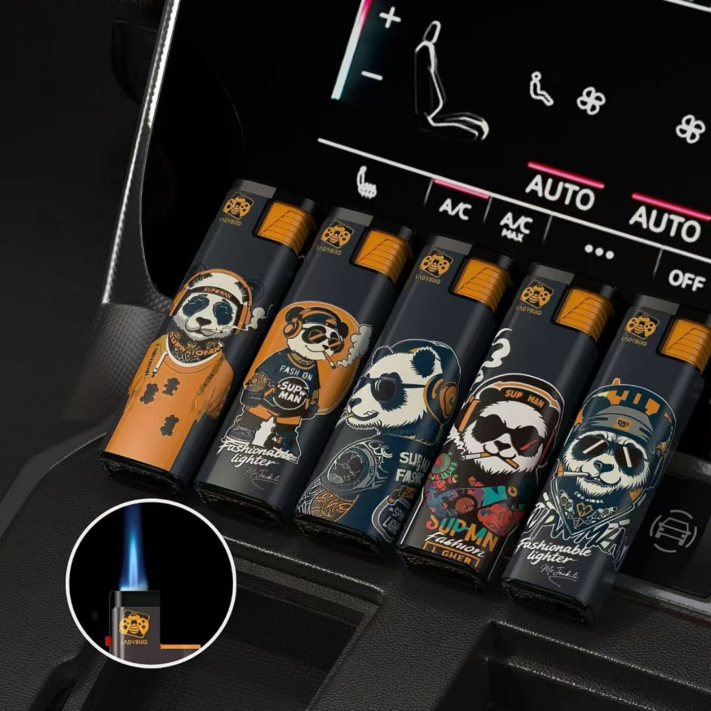 诺曼贵族防风打火机金属直冲充气蓝焰防爆耐用高品质创意时尚家用