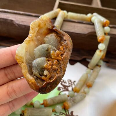 河磨玉鱼挂件吊海底世界坠项链天然玉石手工雕刻随形