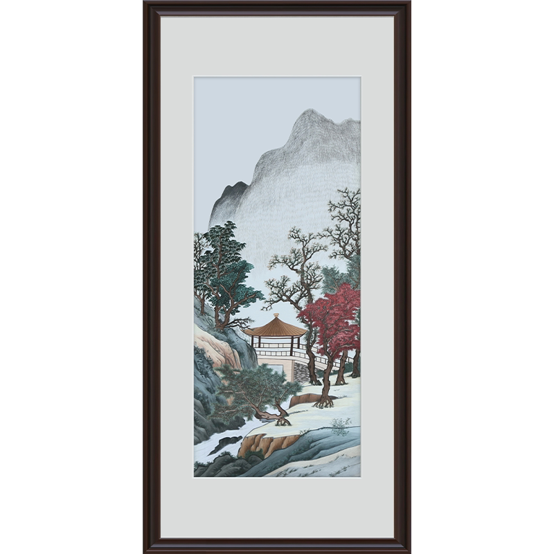 古艺苏绣精品唐寅山水高端礼品