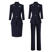 工作服前台接待商务正装 国风职业西装 立领七分袖 女气质新中式 套装