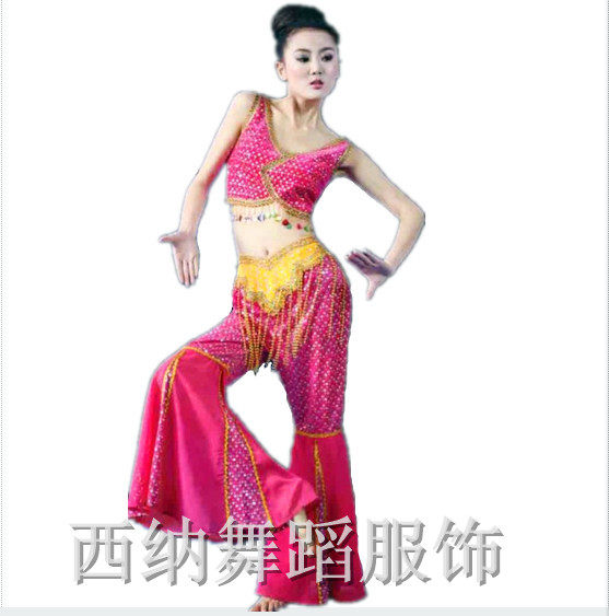 新款促销傣族舞蹈服装成人女修身鱼尾裙演出艺考套装泼水节孔雀裙