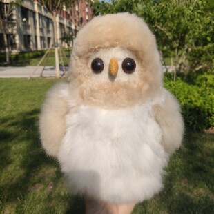 秘鲁进口印加驼真婴儿羊驼毛绒猫头鹰玩偶 公仔超柔软治愈系