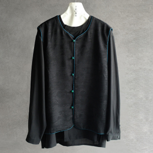 马甲青年文艺复古舒适百搭坎肩背心外套 休闲中式 慕刻春夏新款 男士