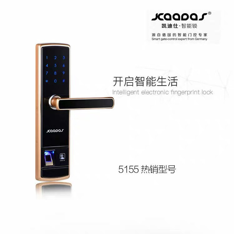 凯迪仕指纹密码锁家用智能电子防盗门锁5155进户门锁大门锁木门锁