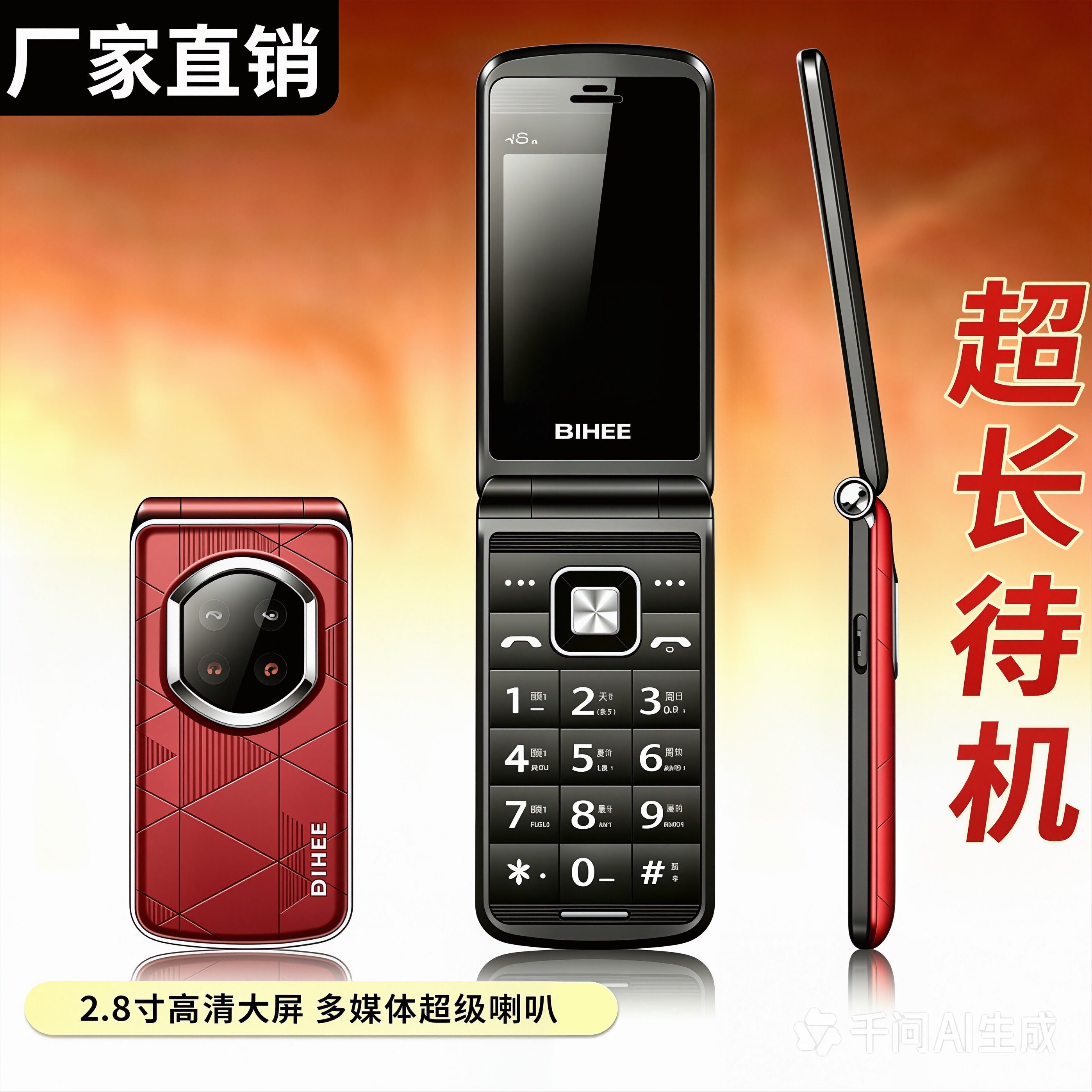 百合4G全网通翻盖老年手机电信5G