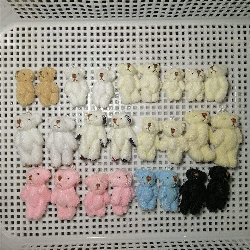 毛绒玩具迷你小号活动关节熊熊公仔装饰品毛衣袜裤子发饰配件材料