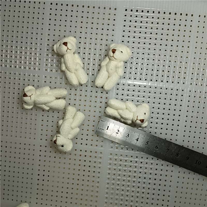 毛绒6cm拉毛布米白关节熊手套衣服头花帽子配件小挂件辅料饰品