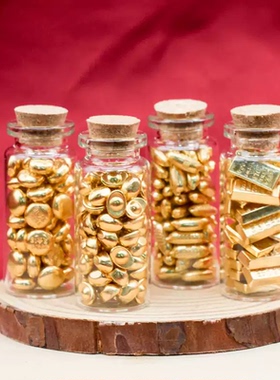 透明玻璃金豆金条招财收纳瓶