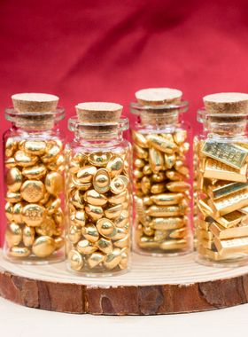 透明玻璃金豆金条招财收纳瓶