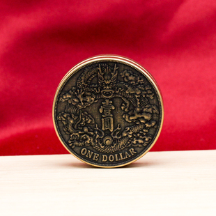 黄铜龙纹银元 啪啪币仿大清币把玩招财创意工艺品礼品桌面摆件批发