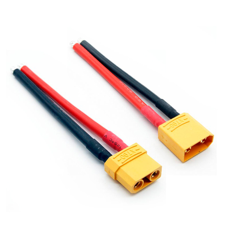 AMASS艾迈斯 XT90 公头 母头带线 10CM 10AWG大电流硅胶线插头图片