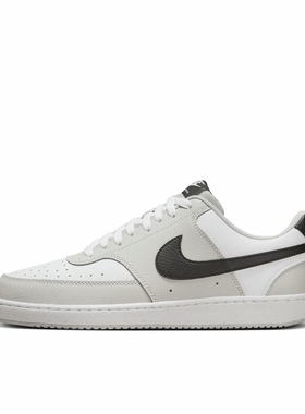 耐克Nike Court Vision 板鞋 复古缓震抓地 雾灰/黑色/白色HV0927