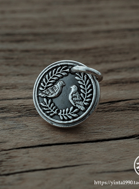 藤鸟吊坠银拓纯银原创