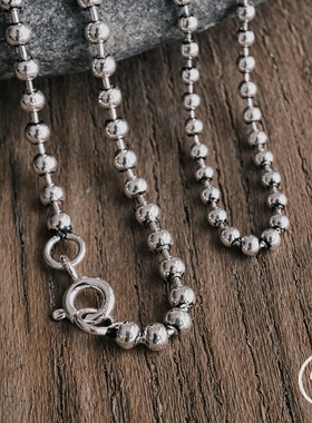 独立圆珠链银拓925纯银