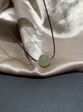 天然和田玉晴水圆珠项链锁骨链吊坠珠子饱满圆润简约大气款