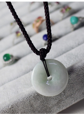 天然翡翠吊坠A货男女款玉石项链