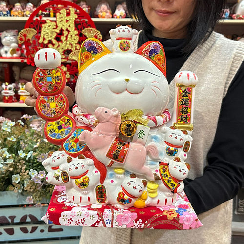 马上发财招财猫摇手开业旺财摆件