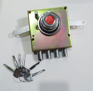 老式防盗门四柱自动锁大铁门防盗锁4柱 十字自动碰锁通用家用门锁