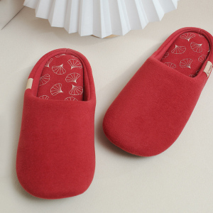 美拉德色系轻便静音布艺软底室内拖鞋情侣家居鞋防滑软底地板鞋