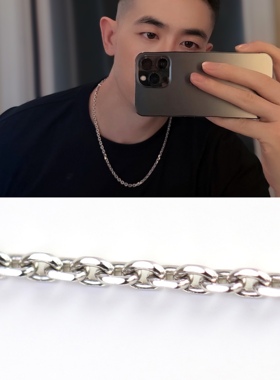 运动项链项链925纯银结实男士