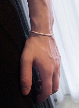 情侣款手链925纯银简约中性情侣