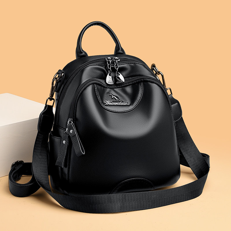 正品真皮双肩包女士背包2025新款潮高级感时尚软皮大容量牛皮百搭