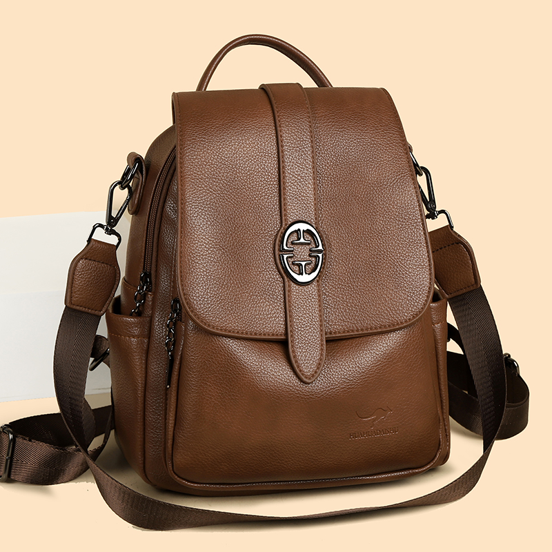 专柜正品真皮双肩包女2025新款