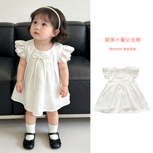 一岁宝宝衣服夏季 女童连衣裙洋气生日礼服裙子 公主裙甜美小飞袖