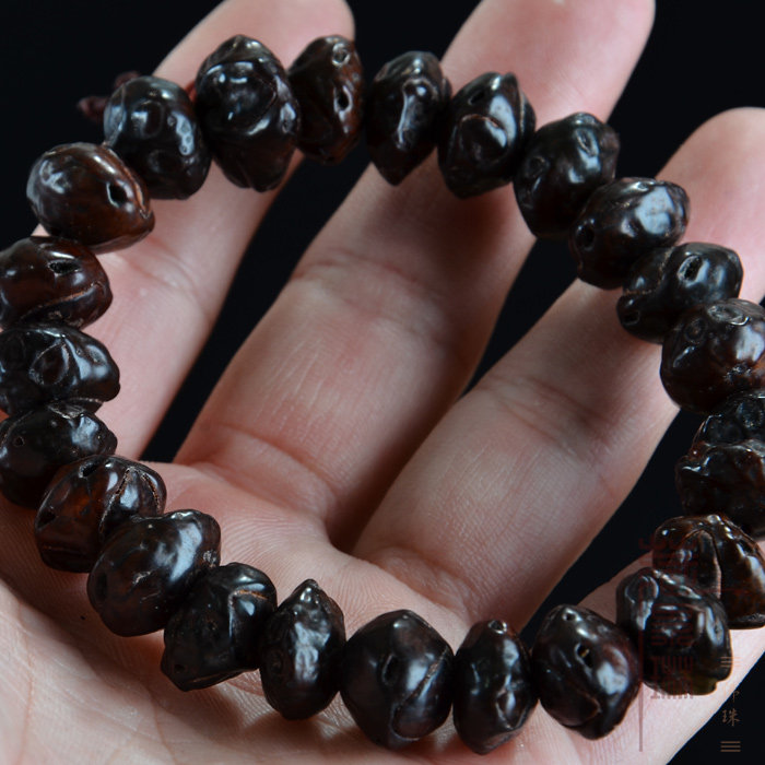 精品对眼小鬼脸菩提子莲台菩提佛珠鬼脸手串手链 念佛持珠