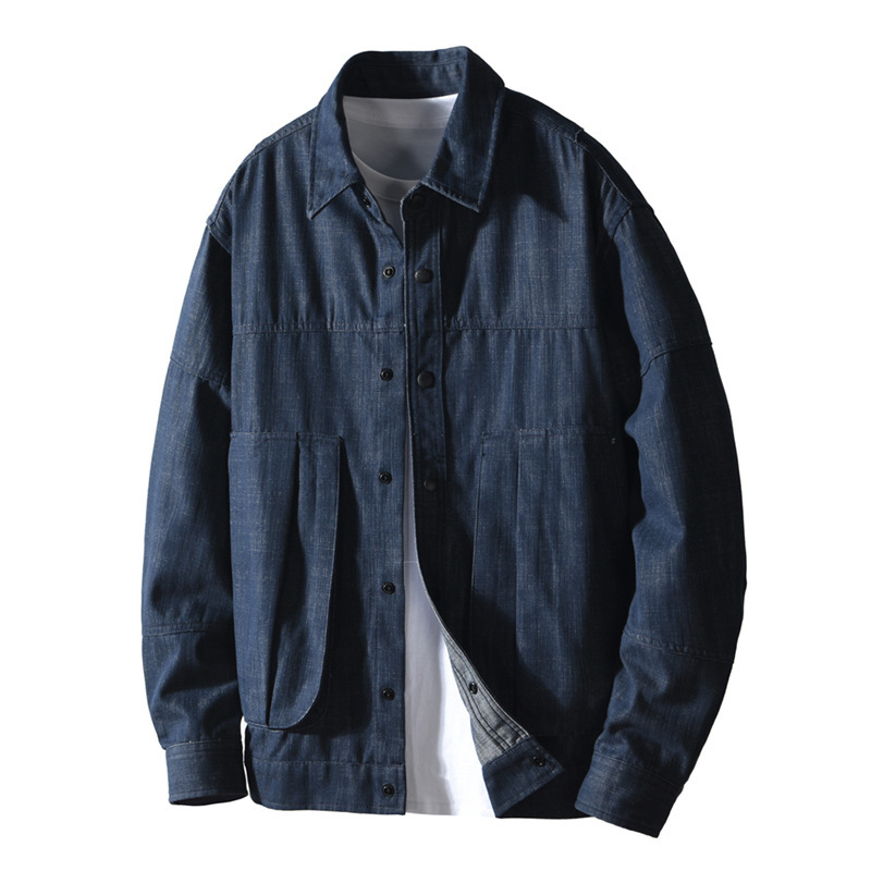 美式复古工装牛仔外套男士秋冬季新款潮牌牛仔蓝原色休闲夹克Z896
