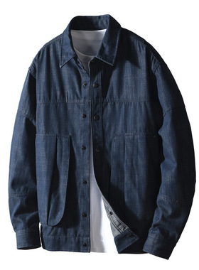 美式复古工装牛仔外套男士秋冬季新款潮牌牛仔蓝原色休闲夹克Z896