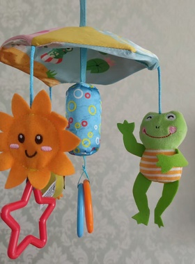 happymonkey婴儿音乐床铃毛绒动物挂件新生床头玩具男女宝宝通用