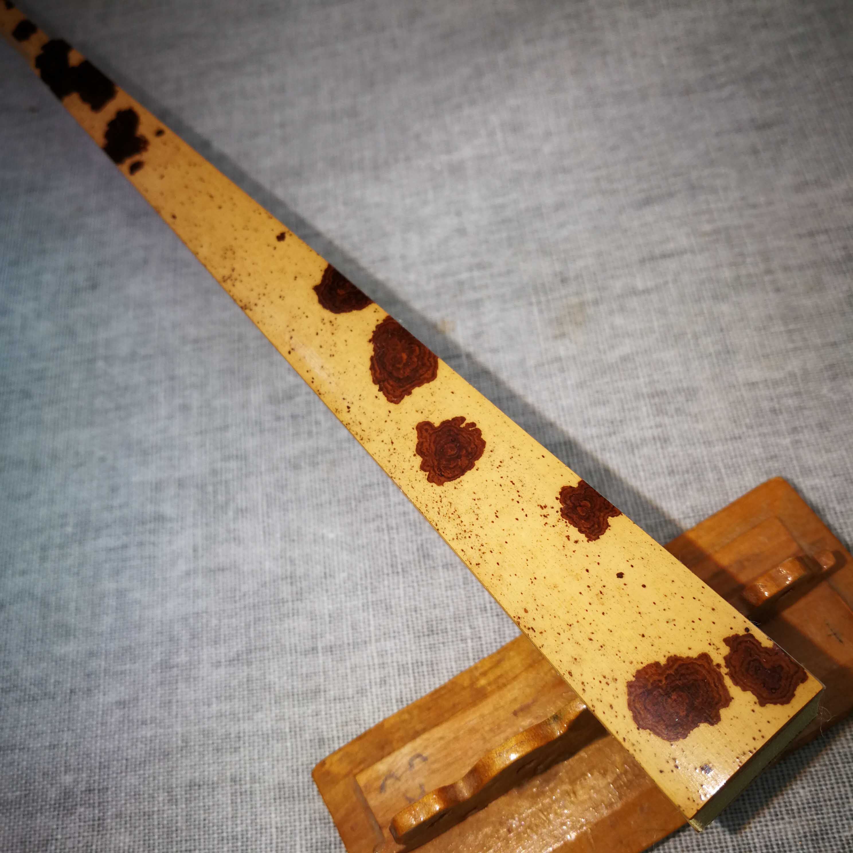 精品老云妃红湘妃竹折扇古方9.5寸苏工文玩收藏把玩宣纸扇面蜡底