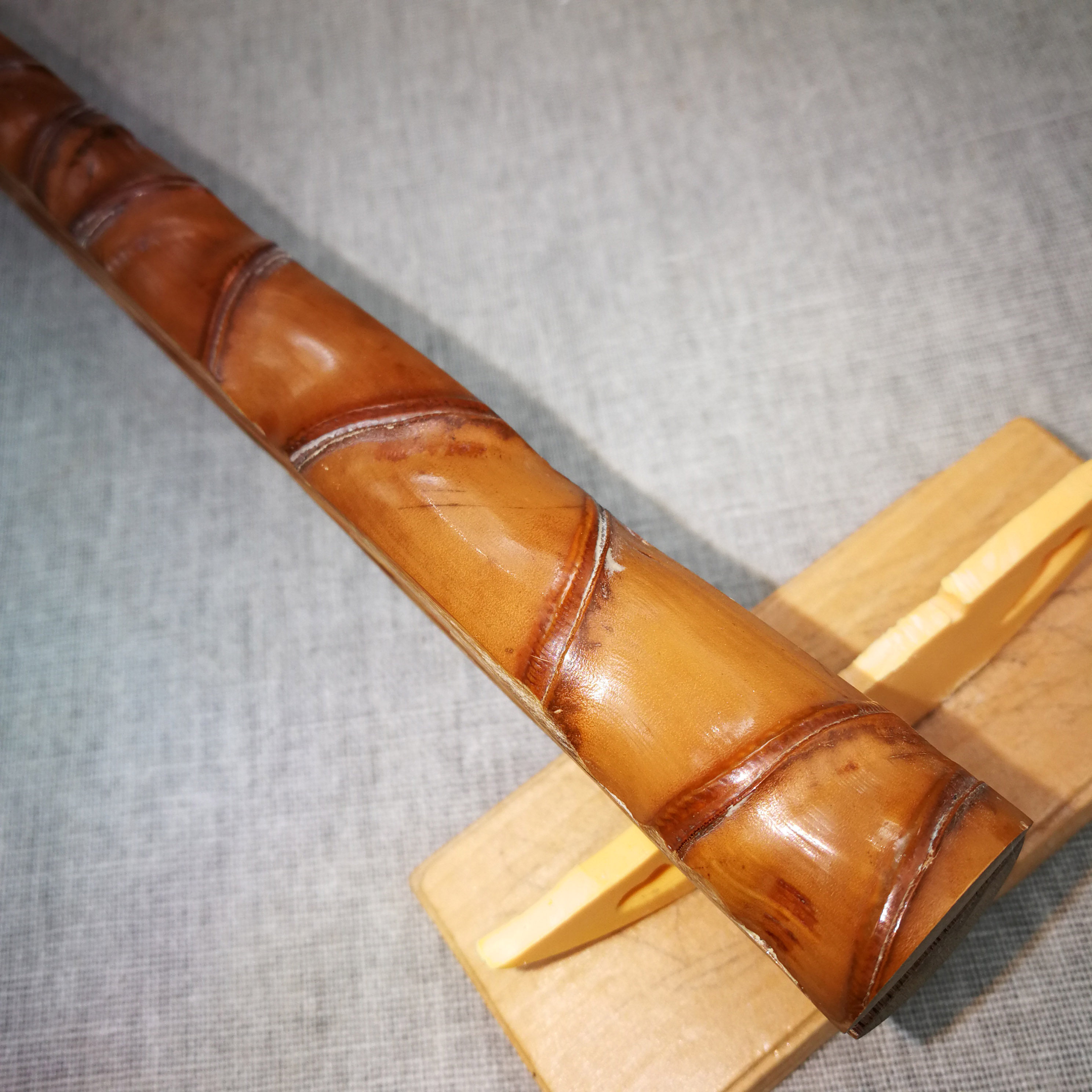 老料罗汉竹折扇十三太保9.5寸直方文玩礼品扇子苏工超薄宣纸扇面