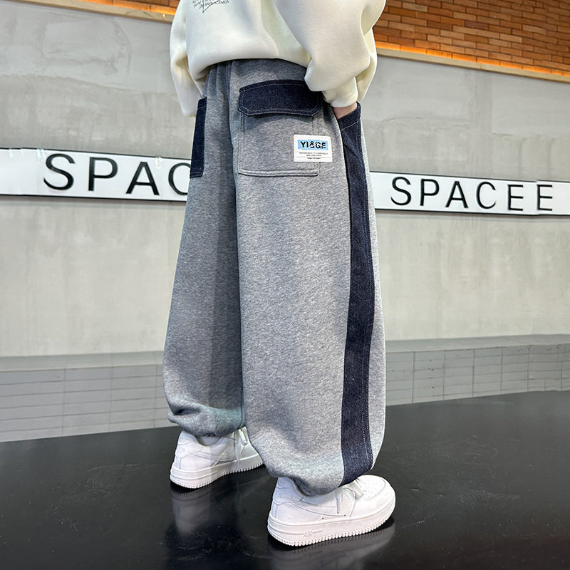 男童冬季韩范灰色加绒休闲卫裤2025新款儿童男孩冬装加厚运动裤子,童装/婴儿装/亲子装,儿童运动裤,淘宝优惠券,粉丝福利购,淘宝优惠卷